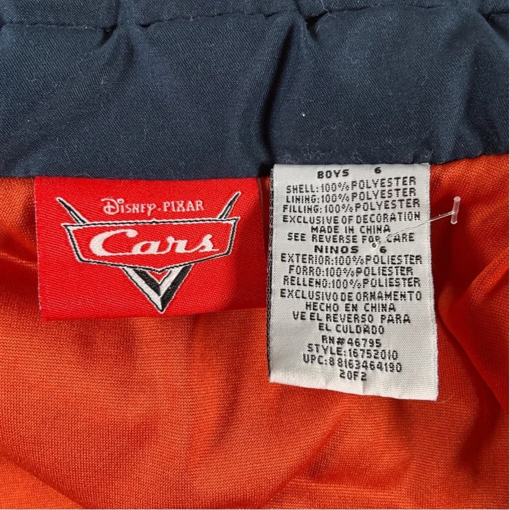 Boys‎ Disney Cars Puffer Vest Size 6 Blue Orange Disney Pixar